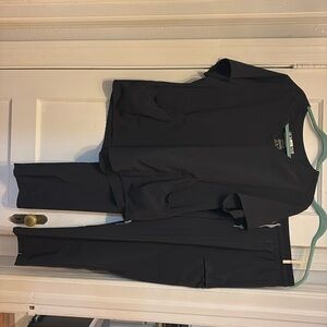 Wonder wink renew XL PETITE black scrub set XL top XLP pants